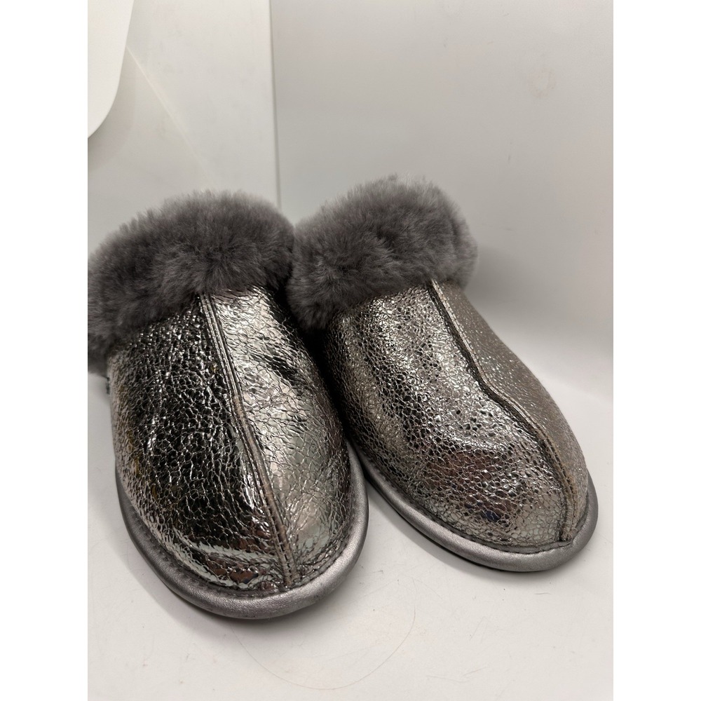 UGG Scuffette II Metallic Sparkle Gunmetal Gray Slippers Women's Size 8 - Picture 2 of 8